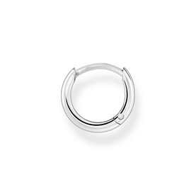 Thomas Sabo Classic Single Hoop Earring in silver, 925 sterling silver, smooth round hoop with hinged clasp closure