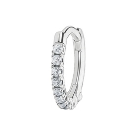 Single Hoop Earring White Stones