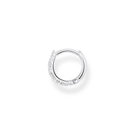 Single Hoop Earring White Stones