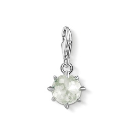 Thomas Sabo Charm Pendant Birth Stone August, green prasiolite stone in silver claw setting with lobster clasp