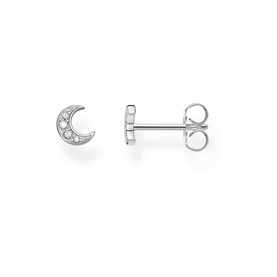 Moon Pav&eacute; Single Stud Earring