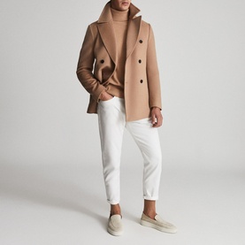 Giovanni Wool-Blend Peacoat