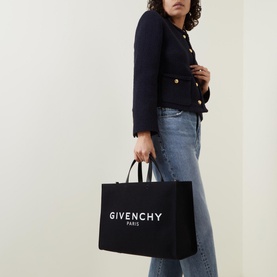 G Medium Canvas Logo Print Tote Bag