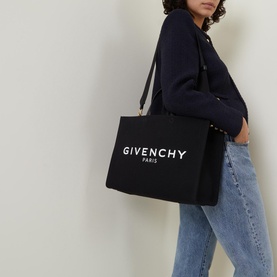 G Medium Canvas Logo Print Tote Bag