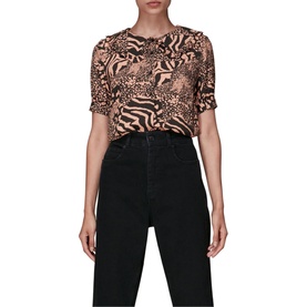 Maggie Patchwork Animal Print Top