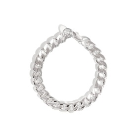 Chunky Curb Chain Silver Plated Bracelet