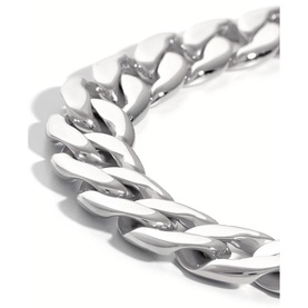 Chunky Curb Chain Silver Plated Bracelet