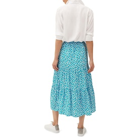 Tana Leaf Print Midi Skirt