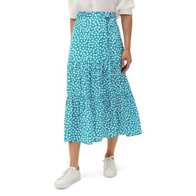 Tana Leaf Print Midi Skirt