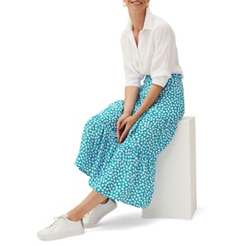Tana Leaf Print Midi Skirt