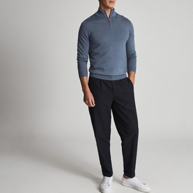 Blackhall Merino Wool Zip Neck Sweater