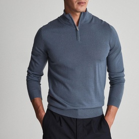 Blackhall Merino Wool Zip Neck Sweater
