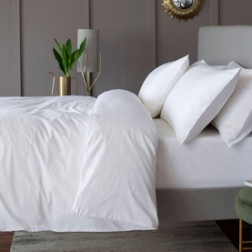 200 Thread Count Cotton Percale Duvet Set White