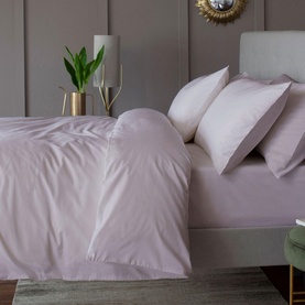 200 Thread Count Cotton Percale Duvet Set Pink