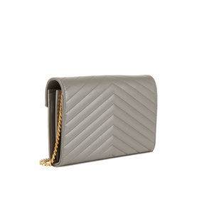 Monogram Embossed Leather Chain Wallet