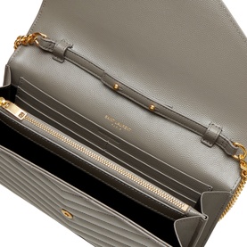 Monogram Embossed Leather Chain Wallet