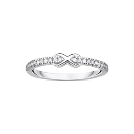 Infinity Ring With White Stones Silver