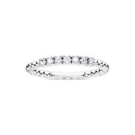 Ring Dots With White Stones Silver