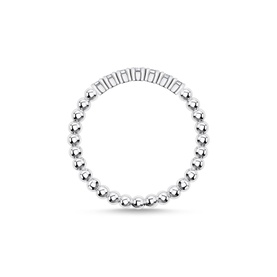 Ring Dots With White Stones Silver