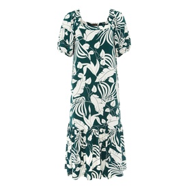 Aayra Palm Print Midi Dress