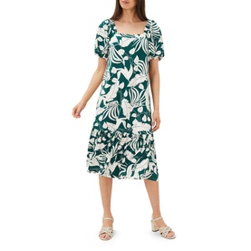 Aayra Palm Print Midi Dress