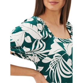 Aayra Palm Print Midi Dress