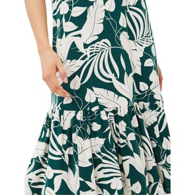 Aayra Palm Print Midi Dress
