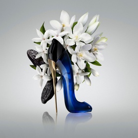 Carolina Herrera Good Girl Eau de Parfum 50ml, iconic stiletto bottle in navy blue and black with white florals and dark fruits
