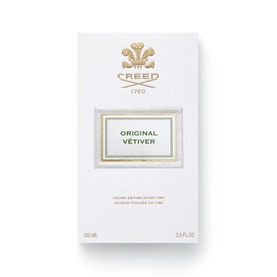 Creed Original Vetiver Eau de Parfum white box with gold crest emblem, 100ml men's fragrance