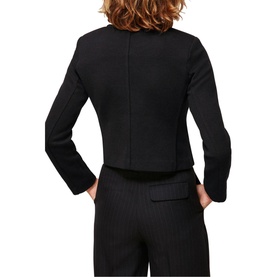 Collarless Jersey Jacket