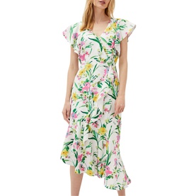 Evelin Printed Frill Hem Dress