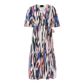 Caityln Ikat Wrap Midi Front Dress
