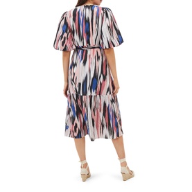 Caityln Ikat Wrap Midi Front Dress