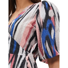 Caityln Ikat Wrap Midi Front Dress