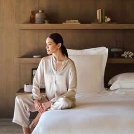 Doppio Ajour Fitted Sheet White