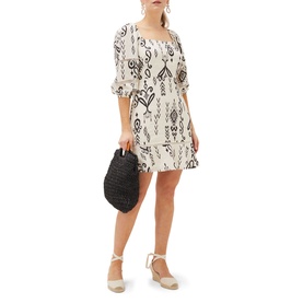 Ikat Printed Tie Back Dress