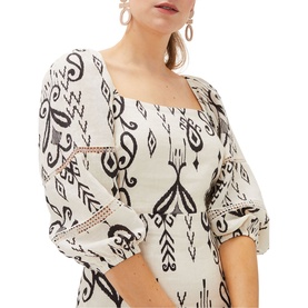 Ikat Printed Tie Back Dress