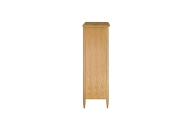 Ercol Teramo 2685 6 Drawer Tall Chest in brown oak, rear view showing clean lines and tapered legs