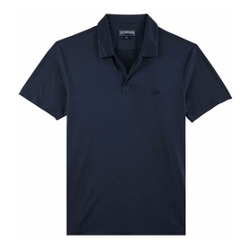 Vilebrequin Pirinol Polo Shirt in navy, polo collar, short sleeves, embroidered logo, pull-on style, 100% lyocell