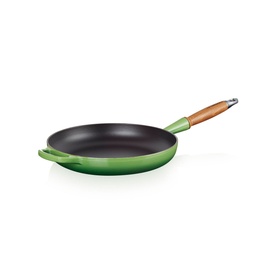 Signature Cast Iron Round Frying Pan With Wooden Handle 28cm