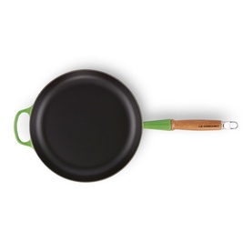 Signature Cast Iron Round Frying Pan With Wooden Handle 28cm