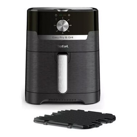 Tefal EasyFry Classic 1.2kg Air Fryer & Grill in dark grey with brushed finish, shown with removable grill rack accessory