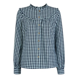 Gingham Frill Detail Blouse