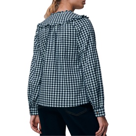 Gingham Frill Detail Blouse