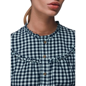 Gingham Frill Detail Blouse