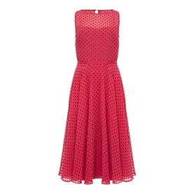 Della Spot Print Fit & Flare Dress