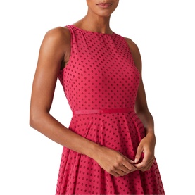 Della Spot Print Fit & Flare Dress
