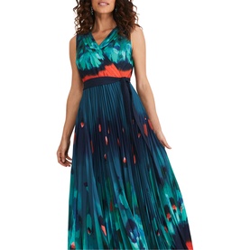 Adriana Print Pleated Maxi Dress