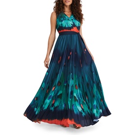 Adriana Print Pleated Maxi Dress