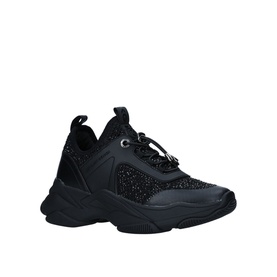 KG by Kurt Geiger Vegan Leighton Gem Trainers in black with gem-embellished panels, toggle lacing, and chunky black sole